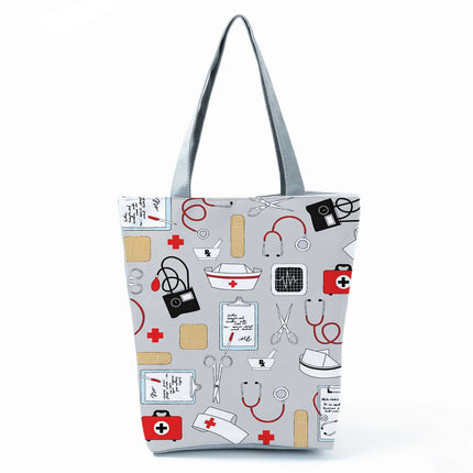 Women's Beach Printed Canvas Handbags - Wnkrs