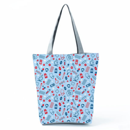 Women's Beach Printed Canvas Handbags - Wnkrs