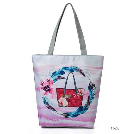Women's Beach Printed Canvas Handbags - Wnkrs