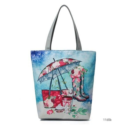 Women's Beach Printed Canvas Handbags - Wnkrs