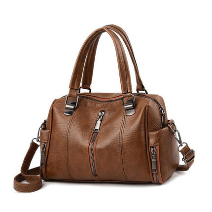 Women's Classic Shoulder Bag with Zipper - Wnkrs