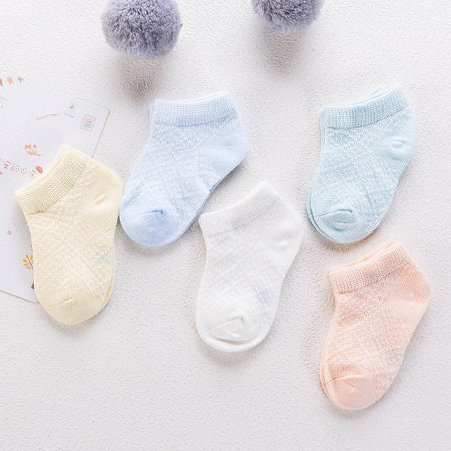 Baby's Pastel Color Breathable Socks 5 Pairs Set - Wnkrs