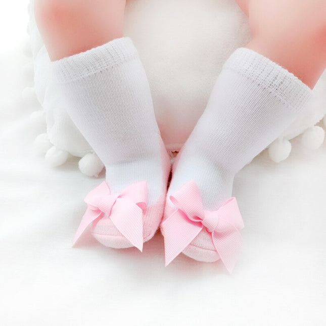 Baby's Pink Bow High Socks - Wnkrs