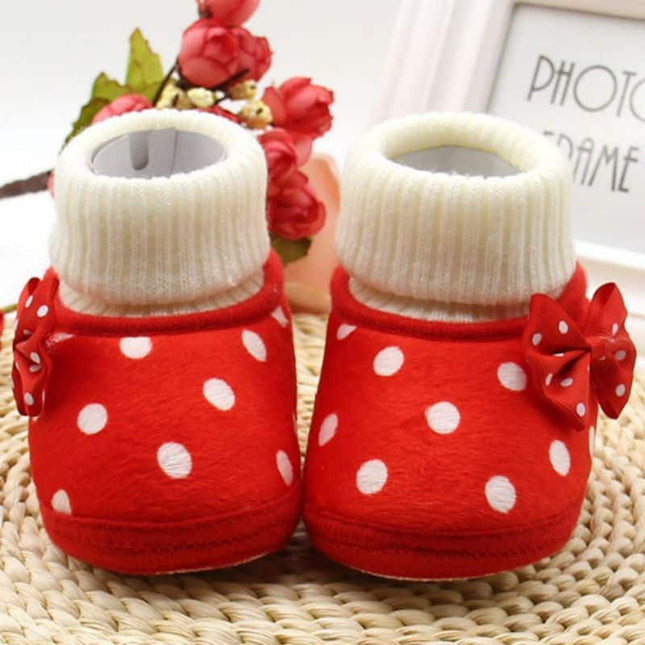 Baby Girl's Soft Anti-Slip Shoes with Bow - Wnkrs