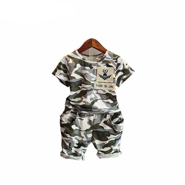Boy's Summer Camouflage Printed Clothing Set - Wnkrs