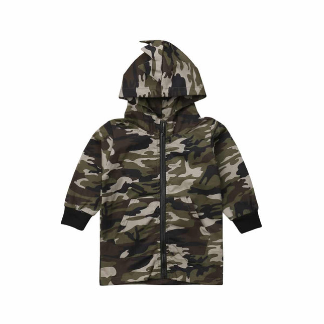 Camouflage Dinosaur Hooded Boy's Jacket - Wnkrs