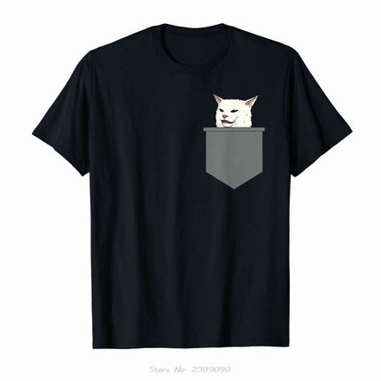 Confused Cat Meme Printed T-Shirt - Wnkrs