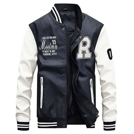 Men's Leather Bomber Jacket - Wnkrs