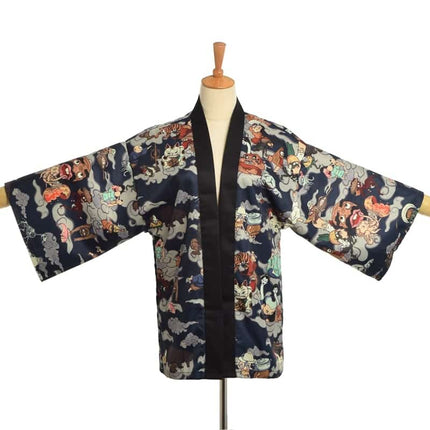 Cartoon Printed Japanese Short Kimono - Wnkrs