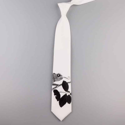 Men's Black and White Graphic Neck Tie - Wnkrs