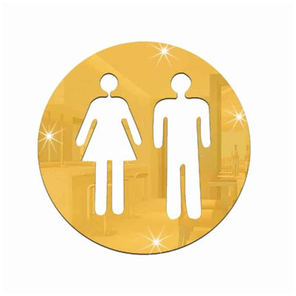 3D Acrylic Mirror Restroom Door Sticker - wnkrs