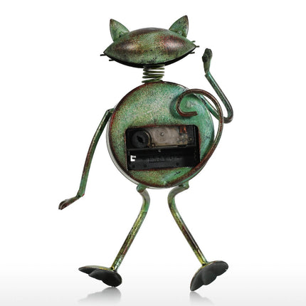 Funny Cat Design Iron Table Clock - wnkrs
