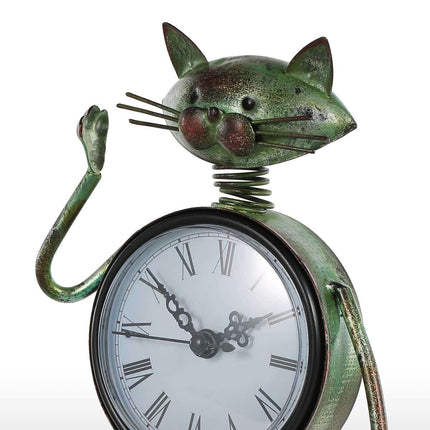 Funny Cat Design Iron Table Clock - wnkrs
