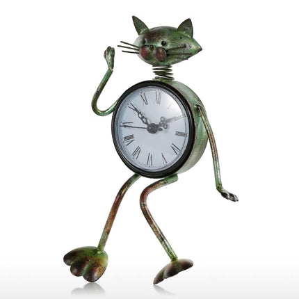 Funny Cat Design Iron Table Clock - wnkrs