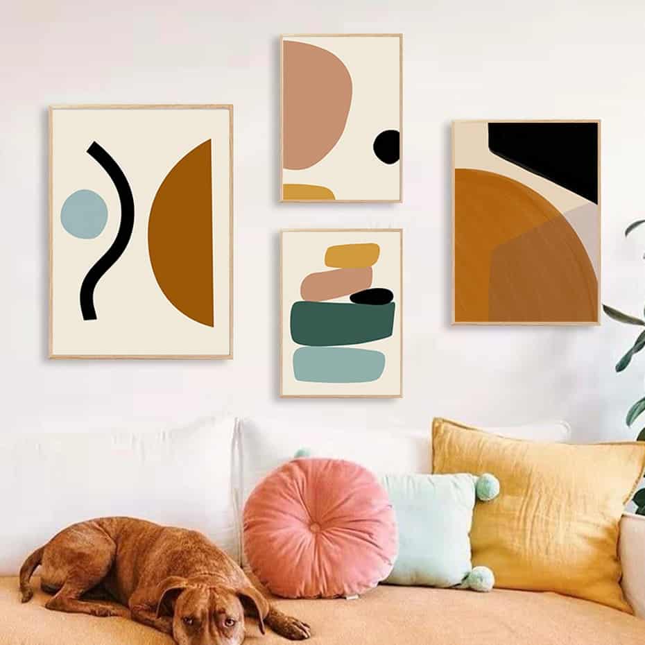 Abstract Geometric Canvas Painting