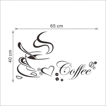 Coffee Cup Design Vinyl Kitchen Wall Sticker - wnkrs