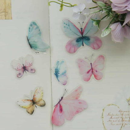 Watercolor Butterfly Style PVC Stickers 38 pcs Set - wnkrs