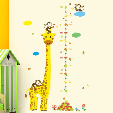 Cartoon Giraffe Height Measuring Wall Sticker - wnkrs