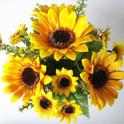 13-Head Yellow Silk Sunflower - wnkrs