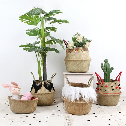Woven Rattan Tassel Storage Basket - Wnkrs