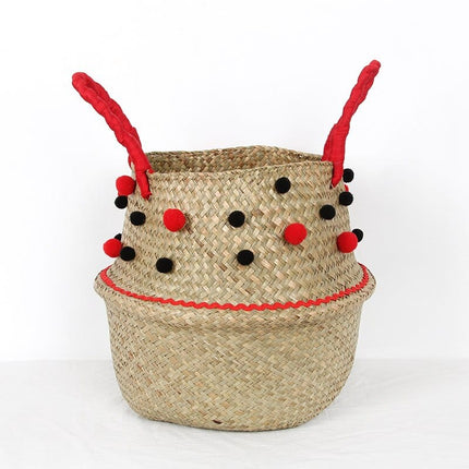 Woven Rattan Tassel Storage Basket - Wnkrs