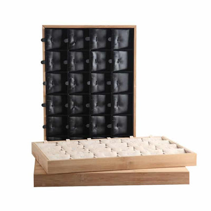 Bamboo and Leather Jewelry Display Organizer - Wnkrs