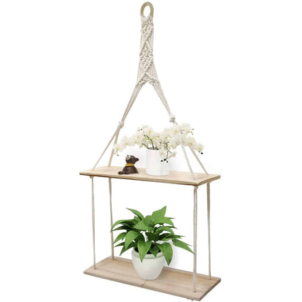 2-Tier Hanging Macrame Shelf - wnkrs