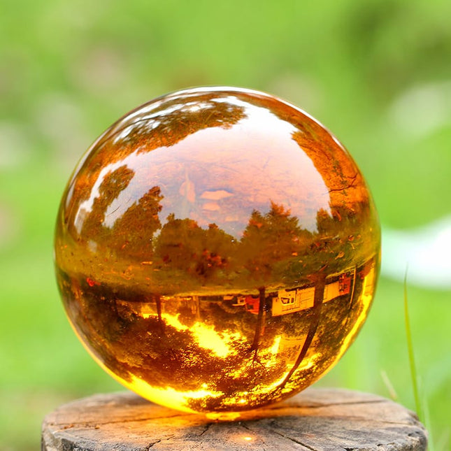 Amber Color Glass Crystal Ball - Wnkrs