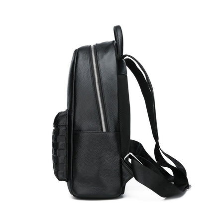 Plaid Men's Genuine Leather Backpack - Wnkrs