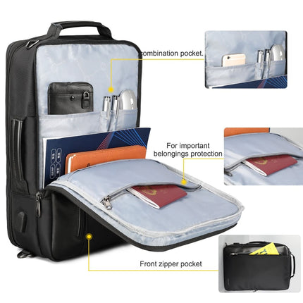 Men's 3 in 1 Leather Detail Laptop Backpack - Wnkrs