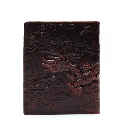 Chinese Dragon Patterned Genuine Leather Men's Wallet - Wnkrs