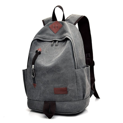 Casual Solid Men's Canvas Laptop Backpack - Wnkrs