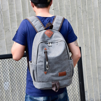 Casual Solid Men's Canvas Laptop Backpack - Wnkrs