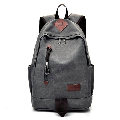 Casual Solid Men's Canvas Laptop Backpack - Wnkrs