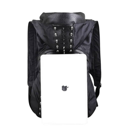 Fashion Skull PU Leather Backpack with Hood - Wnkrs