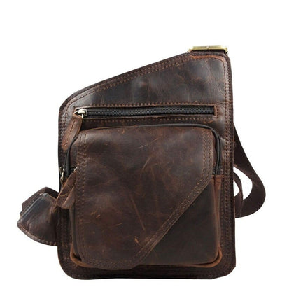 Casual Solid Men's Genuine Leather Shoulder Bag - Wnkrs