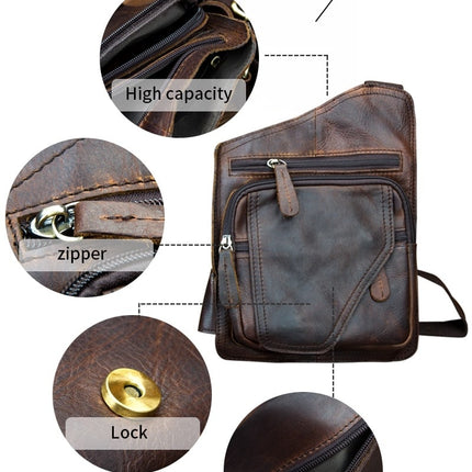 Casual Solid Men's Genuine Leather Shoulder Bag - Wnkrs