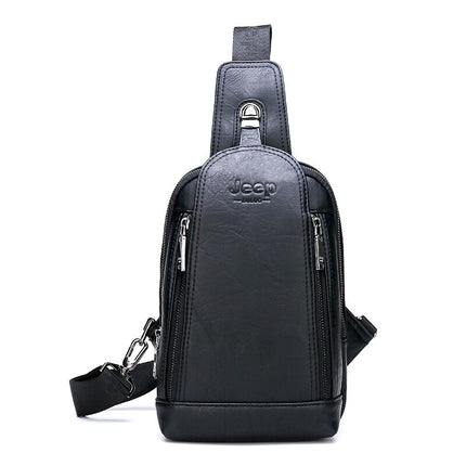 Men's Leather Sling Bag with Wallet - Wnkrs