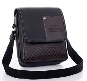 Men's Stylish Leather Shoulder Bag with Adjustable Strap - Wnkrs