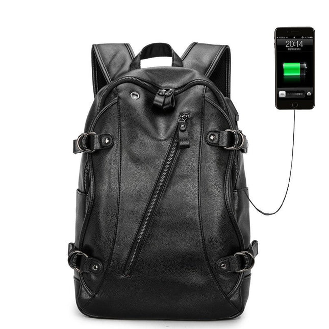 Men's Rock Style Backpack with USB Port - Wnkrs
