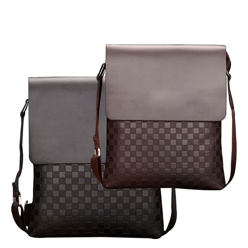 Men's Checked Shoulder Bag