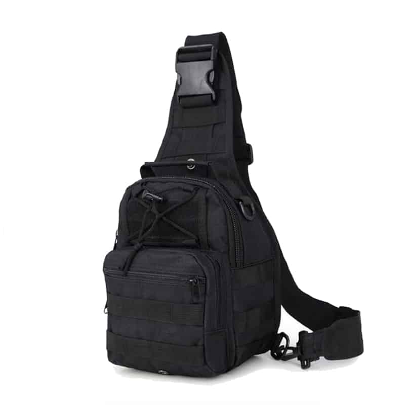 Black Multi Pocket Design Crossbody Bag