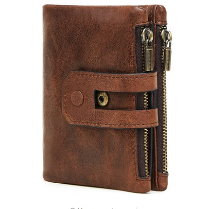 Vintage Leather Wallet with Zipper for Men - Wnkrs