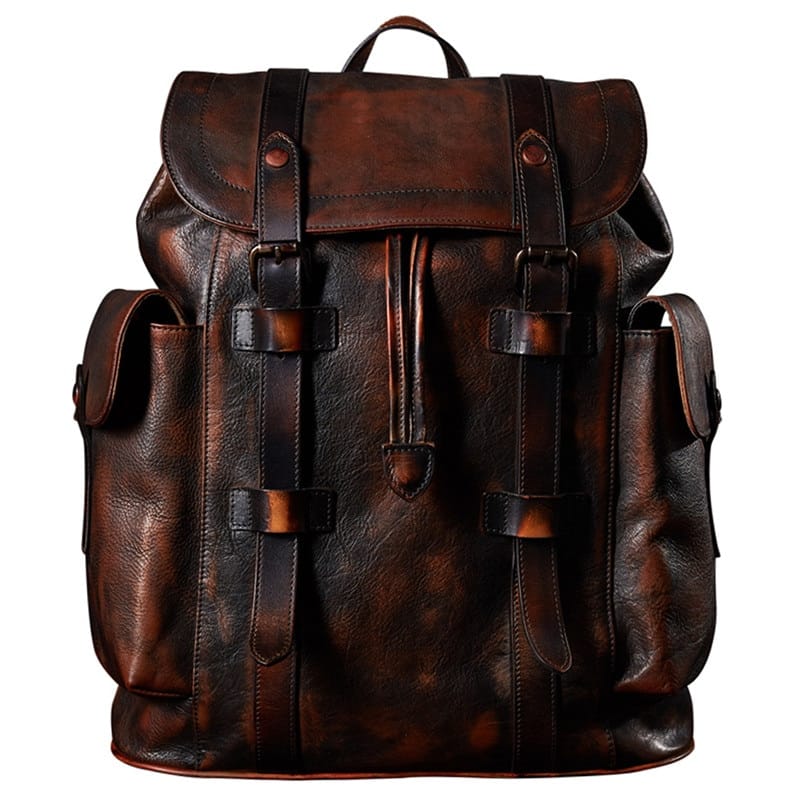 Vintage Style Men's Leather Backpack