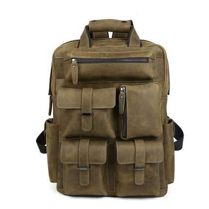 Men's Genuine Leather Travel Backpack - Wnkrs
