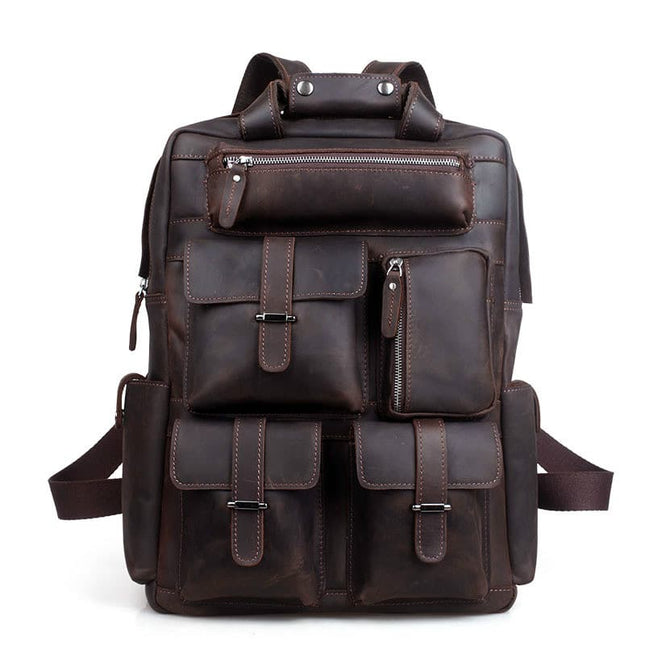 Men's Genuine Leather Travel Backpack - Wnkrs