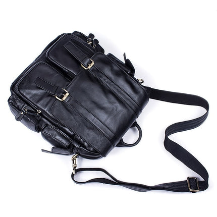 Casual Large Capacity Men's Genuine Leather Backpack - Wnkrs