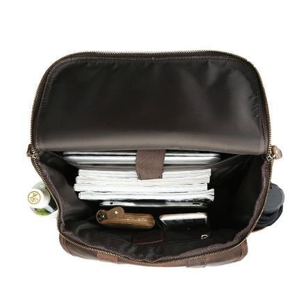 Vintage Large Capacity Men's Genuine Leather Backpack - Wnkrs