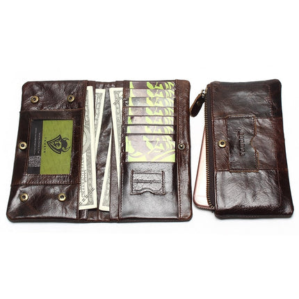 Oil Leather High Capacity Multi-Card Wallet for Men - Wnkrs