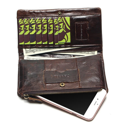 Oil Leather High Capacity Multi-Card Wallet for Men - Wnkrs